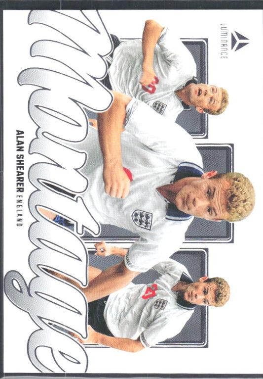 Alan Shearer – 2026 Panini Luminance England #9 Montage – framsida