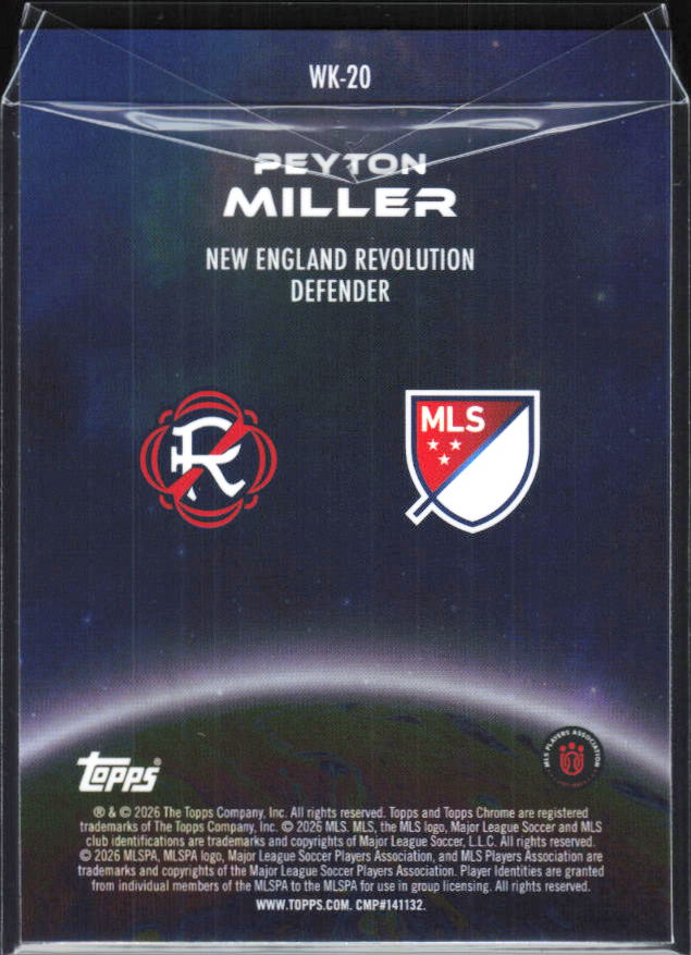 Peyton Miller – 2026 Topps Chrome MLS #WK-20 Wonderkids – baksida