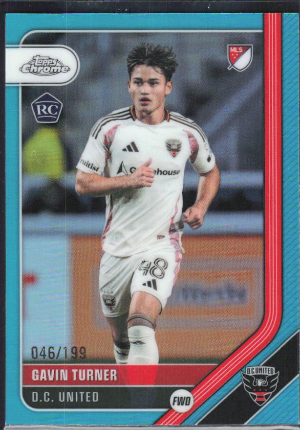 Gavin Turner – 2026 Topps Chrome MLS #178 Aqua Refractor RC 046/199 – framsida