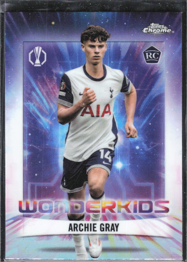 Archie Gray – 2024-25 Topps Chrome UEFA Club Competitions #WK-5 Wonderkids RC – framsida