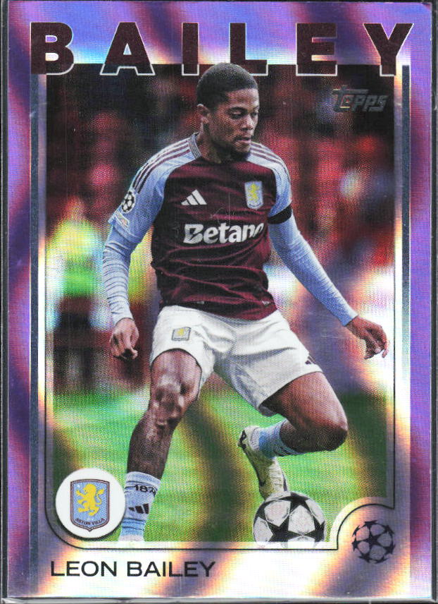 Leon Bailey – 2024-25 Topps Chrome UEFA Club Competitions #133 Refractor – framsida