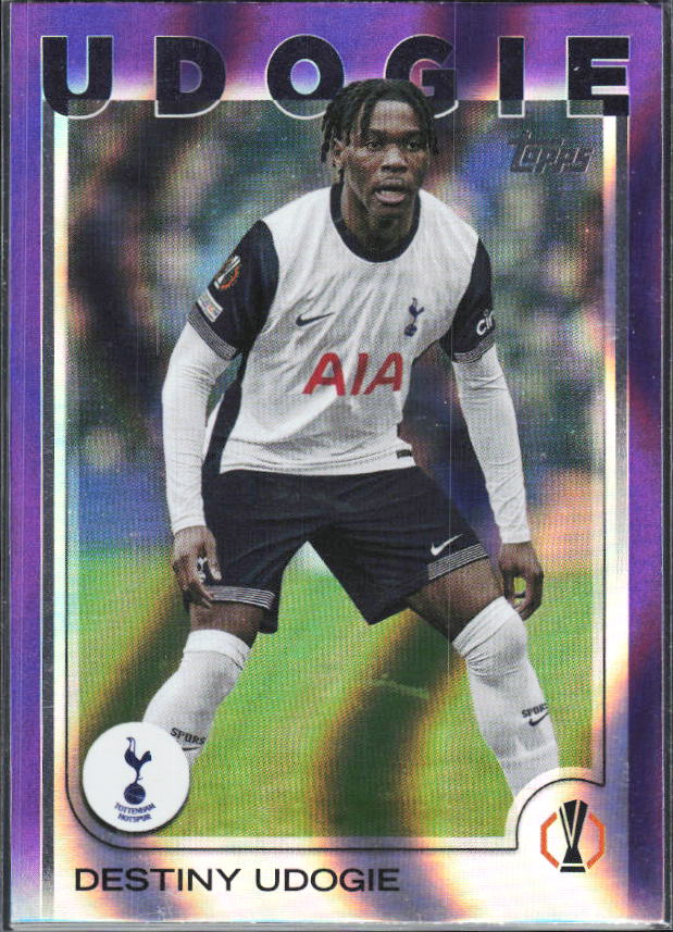 Destiny Udogie – 2024-25 Topps Chrome UEFA Club Competitions #71 Refractor – framsida