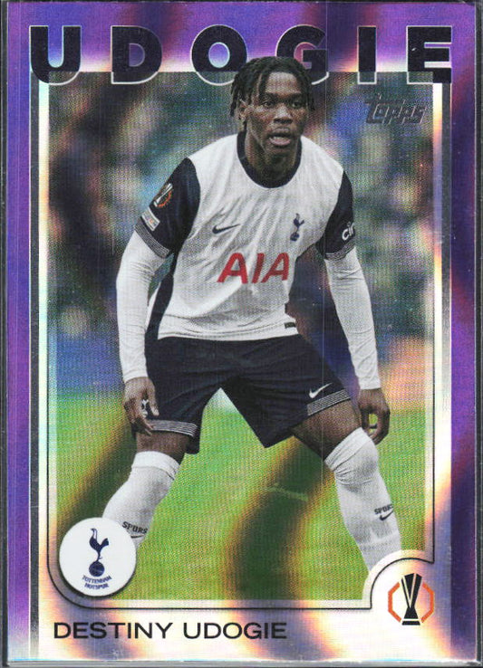 Destiny Udogie – 2024-25 Topps Chrome UEFA Club Competitions #71 Refractor – framsida