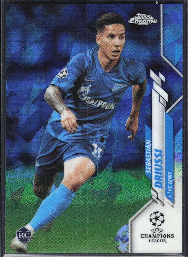 Sebastián Driussi – 2019-20 Topps Chrome UEFA Champions League Sapphire #60 RC – framsida