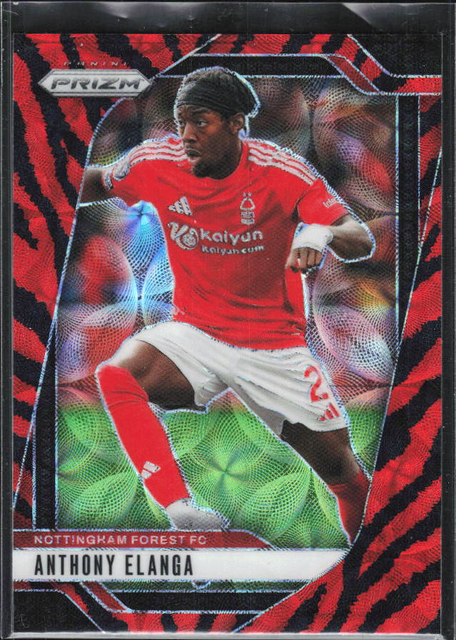 Anthony Elanga – 2024-25 Panini Prizm Premier League #261 Tiger Stripe Choice Prizm – framsida