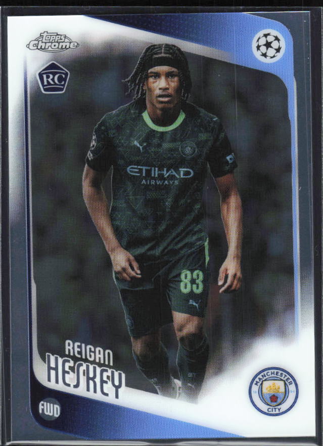 Reigan Heskey – 2025-26 Topps Chrome UEFA Club Competitions #142 RC – framsida