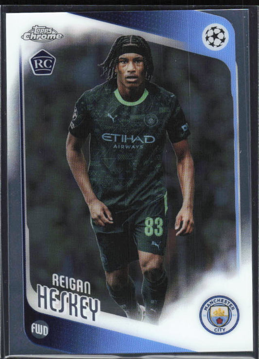 Reigan Heskey – 2025-26 Topps Chrome UEFA Club Competitions #142 RC – framsida