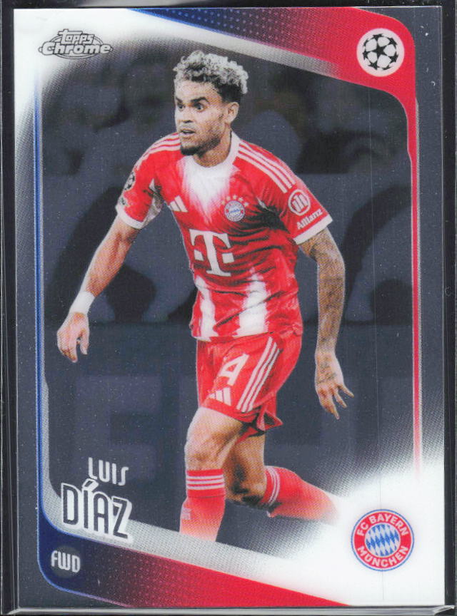 Luis Díaz – 2025-26 Topps Chrome UEFA Club Competitions #179 – framsida