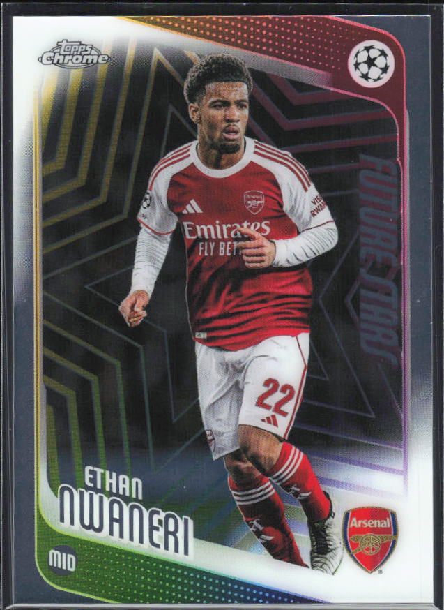 Ethan Nwaneri – 2025-26 Topps Chrome UEFA Club Competitions #21 Future Stars – framsida