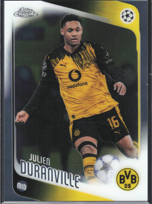 Julien Duranville – 2025-26 Topps Chrome UEFA Club Competitions #25 – framsida