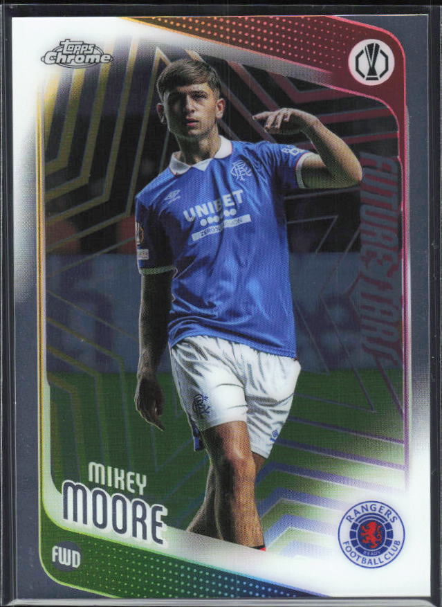 Mikey Moore – 2025-26 Topps Chrome UEFA Club Competitions #56 Future Stars – framsida