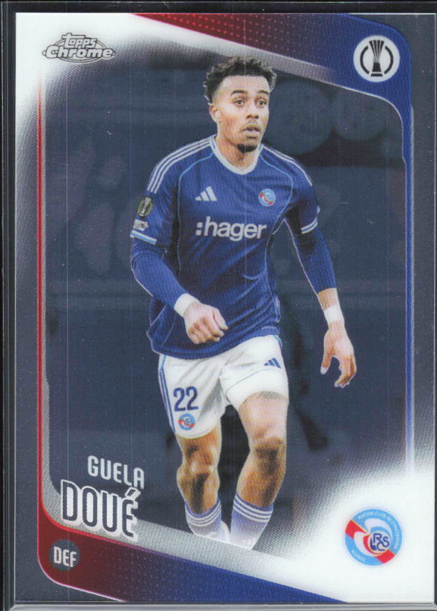 Guéla Doué – 2025-26 Topps Chrome UEFA Club Competitions #180 – framsida