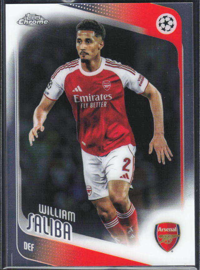 William Saliba – 2025-26 Topps Chrome UEFA Club Competitions #113 – framsida