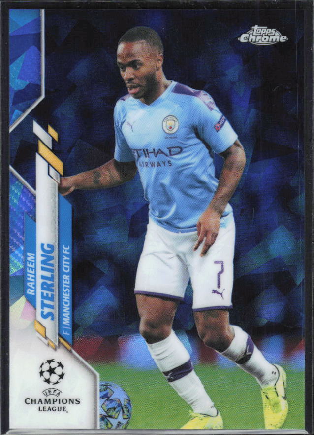 Raheem Sterling – 2019-20 Topps Chrome UEFA Champions League Sapphire #28 – framsida