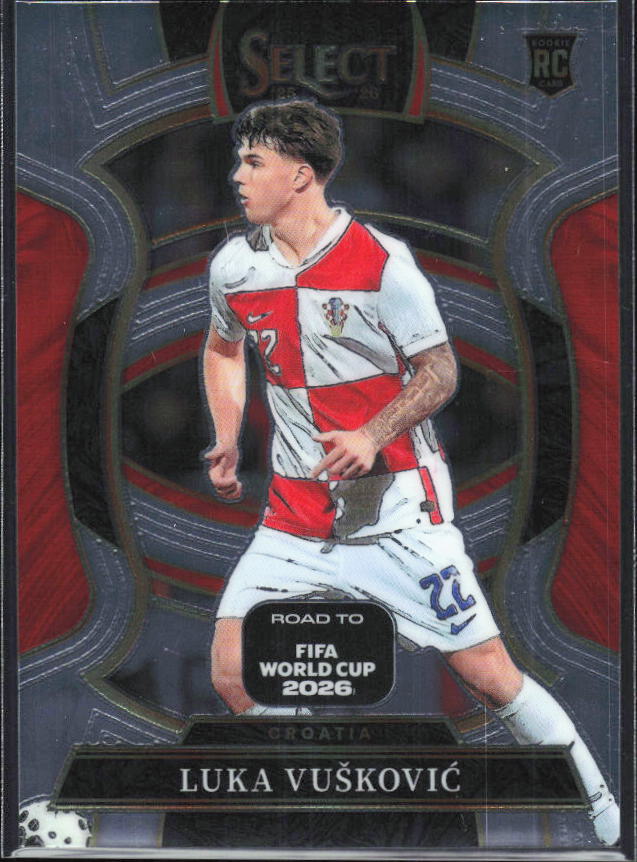 Luka Vušković – 2025-26 Panini Select Road to FIFA World Cup #36 Terrace RC – framsida