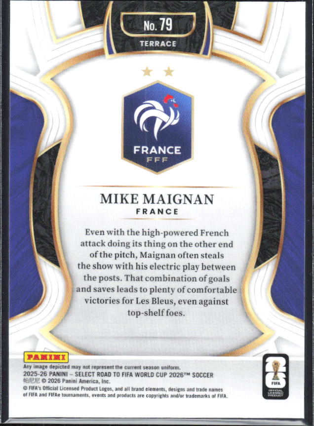 Mike Maignan – 2025-26 Panini Select Road to FIFA World Cup #79 Terrace – baksida