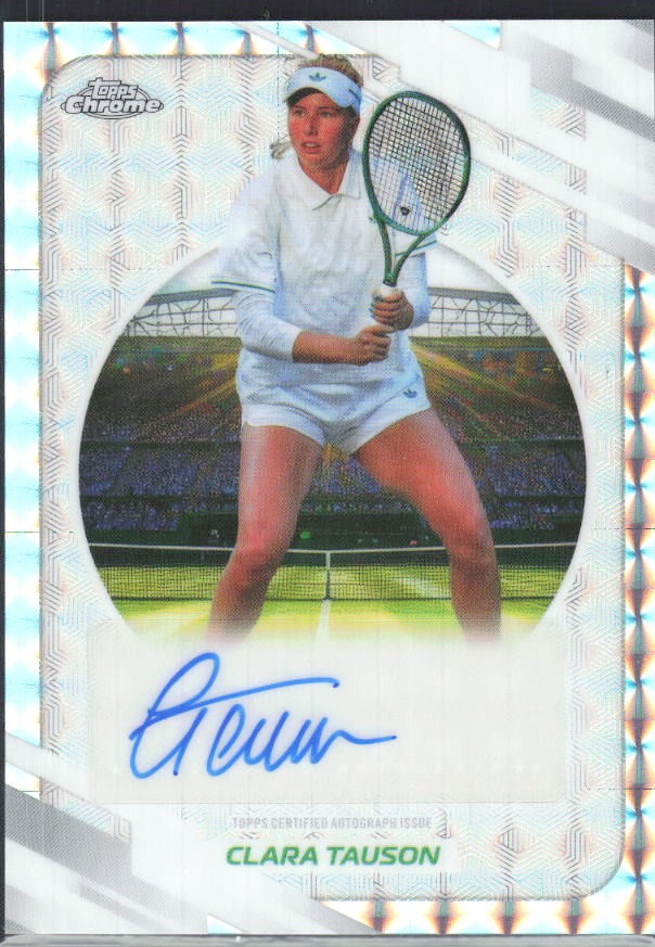 2026 Topps Chrome Tennis Clara Tauson Auto Geometric Refractor #AT-CTN – framsida