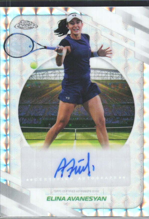 2026 Topps Chrome Tennis Elina Avanesyan Auto Geometric Refractor #AT-EAN – framsida