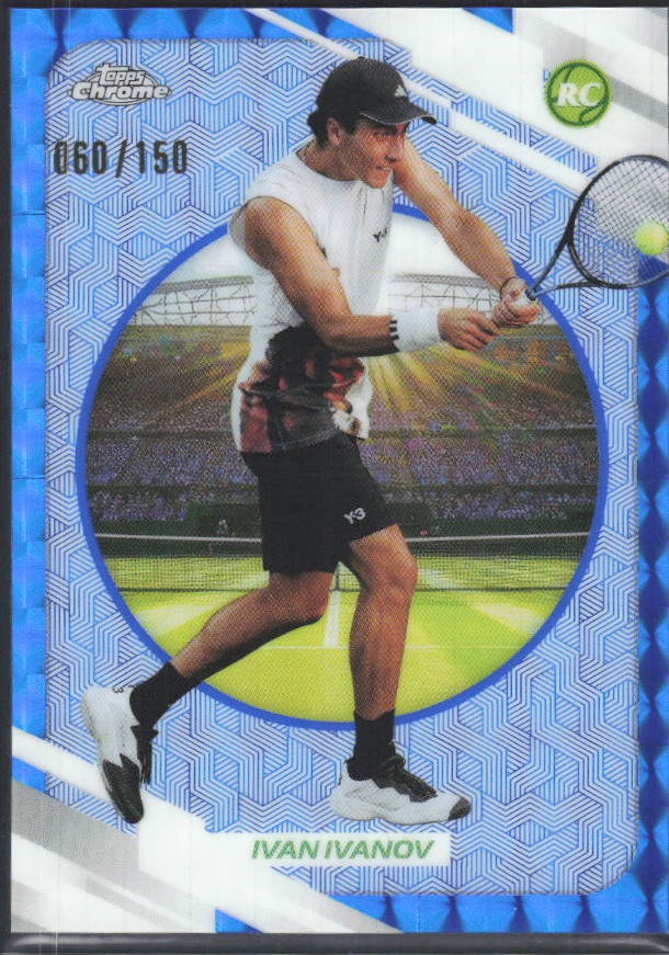 2026 Topps Chrome Tennis Ivan Ivanov RC Blue Geometric Refractor 060/150 #51 – framsida