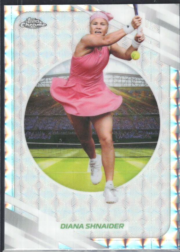 2026 Topps Chrome Tennis Diana Shnaider Geometric Refractor #60 – framsida