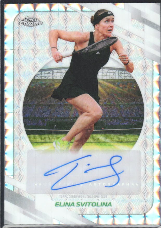 2026 Topps Chrome Tennis Elina Svitolina Auto Geometric Refractor #AO-ESA – framsida