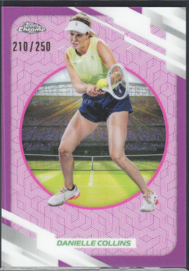 2026 Topps Chrome Tennis Danielle Collins Pink Refractor 210/250 #159 – framsida