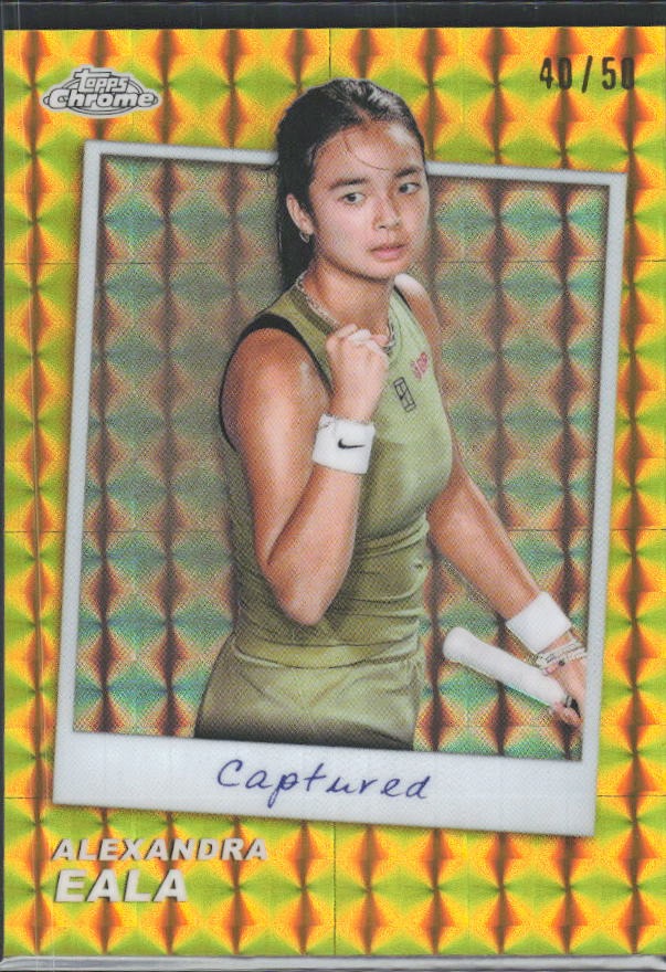2026 Topps Chrome Tennis Alexandra Eala Captured Gold Geometric Refractor 40/50 #CTD-AE – framsida