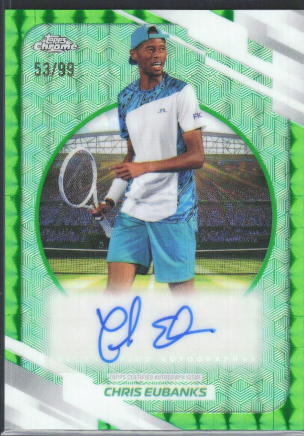 2026 Topps Chrome Tennis Chris Eubanks Auto Green Geometric Refractor 53/99 #AT-CES – framsida