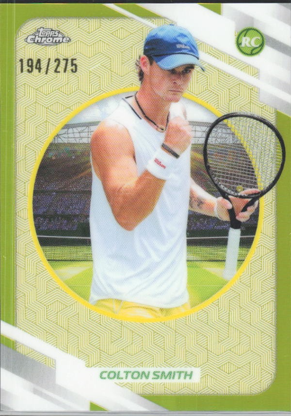2026 Topps Chrome Tennis Colton Smith RC Yellow Refractor 194/275 #9 – framsida