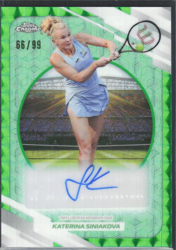 2026 Topps Chrome Tennis Katerina Siniakova Auto Green Geometric Refractor 66/99 #AO-KSA – framsida